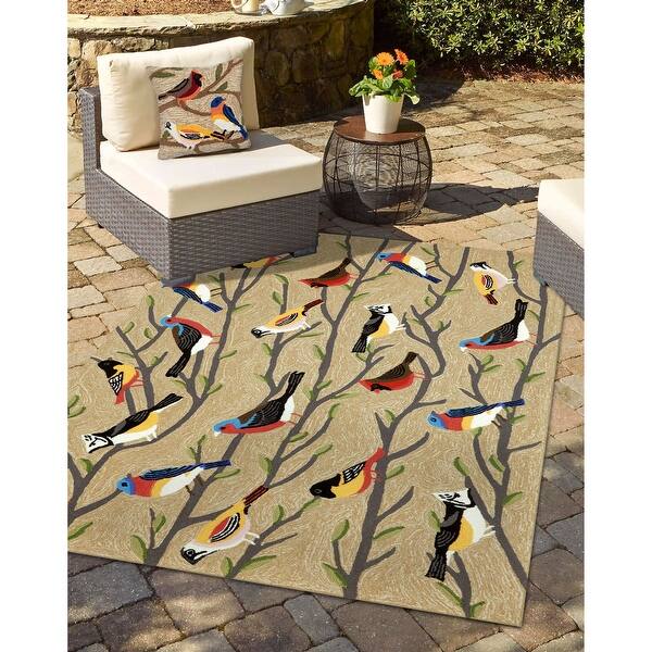 Liora Manne Frontporch Birds Indoor/Outdoor Rug Multi 5'X7'6" Bed